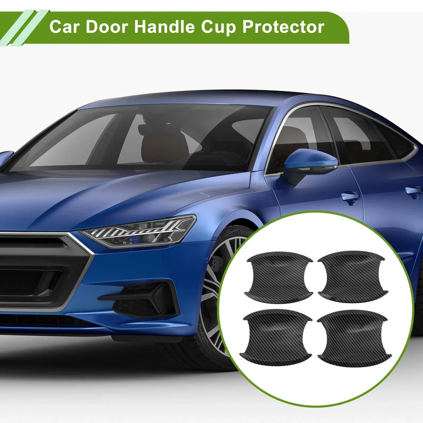 Car Door Handle Cup Protector for Honda CR-V 2007-2011 Carbon Fiber Black