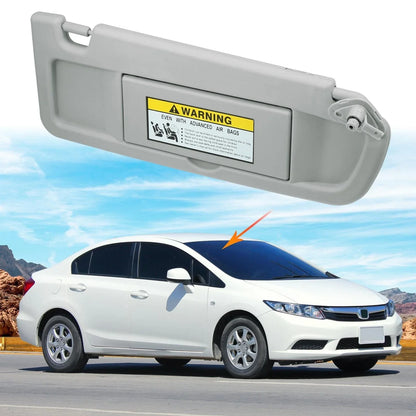 2 x Sun Visors for Honda Civic 2006-2011 Light Gray