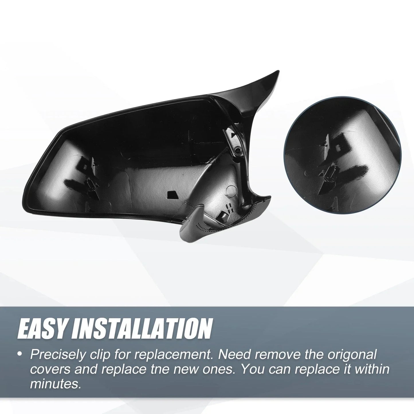 Rearview Mirror Cover Cap Gloss Black for BMW F10 F11 F18 528i 530i 535i 550i
