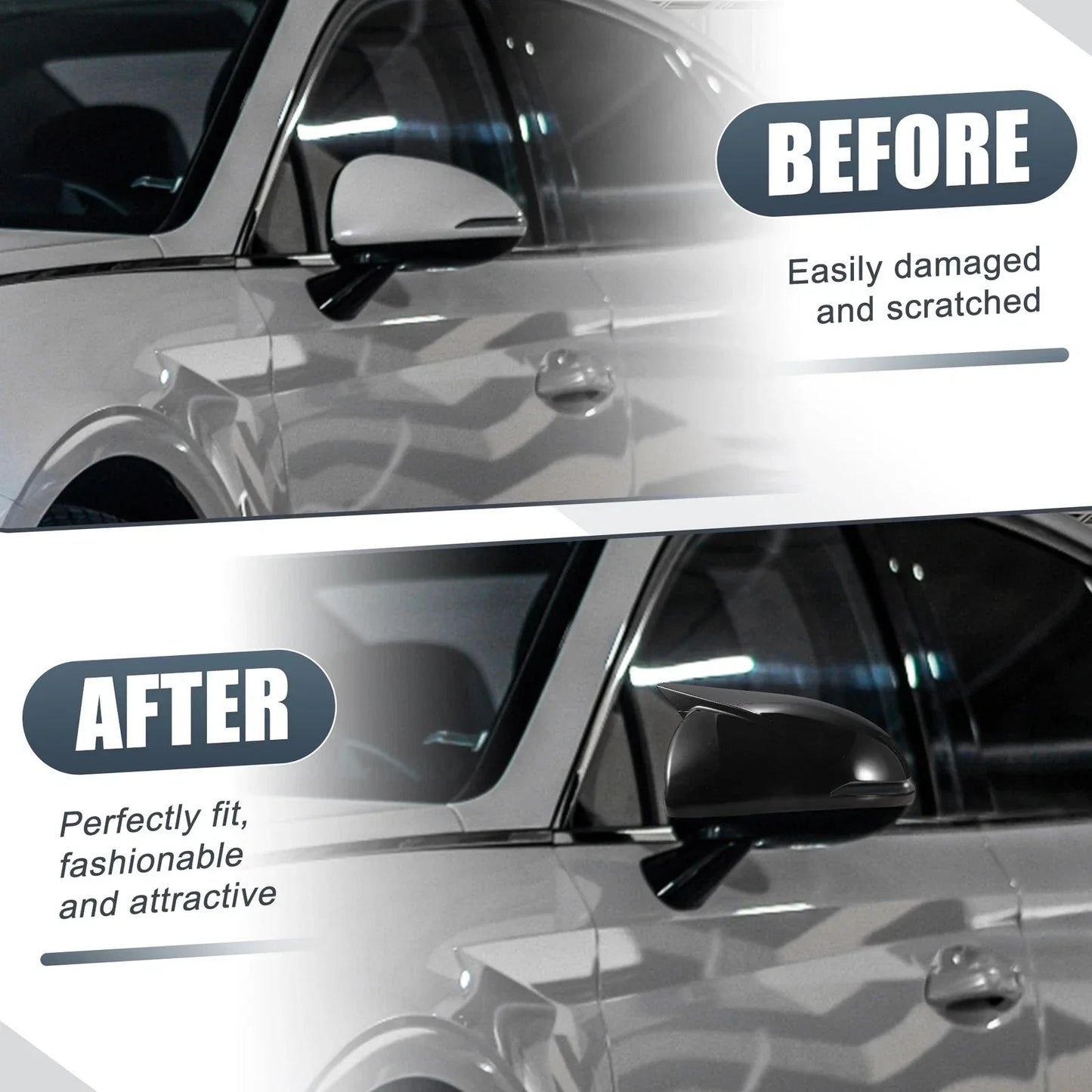 Rearview Mirror Cover Overlay Gloss Black for Hyundai Sonata (2020-2023)
