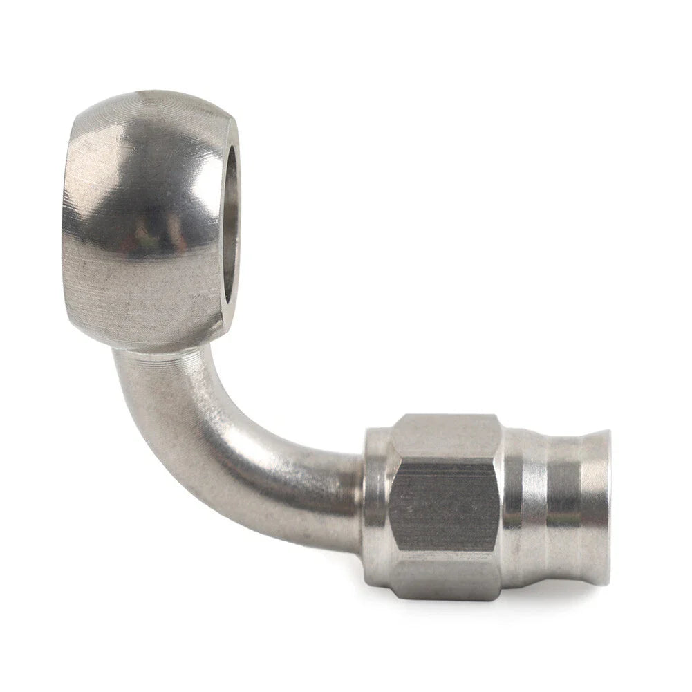10.2mm Stainless Steel AN-3 90 Degree Eye Banjo Hose Ends for Motorcycle