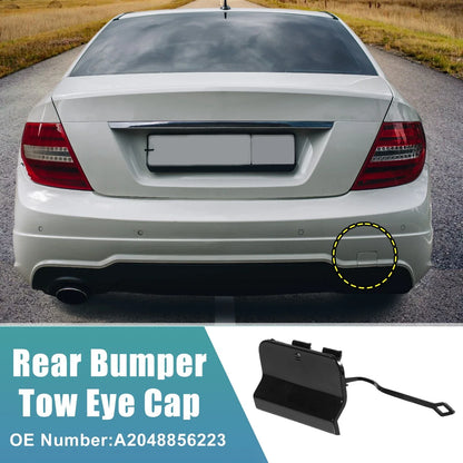 Rear Bumper Tow Hook Cover for Mercedes Benz C-Class (2012-2015) Black