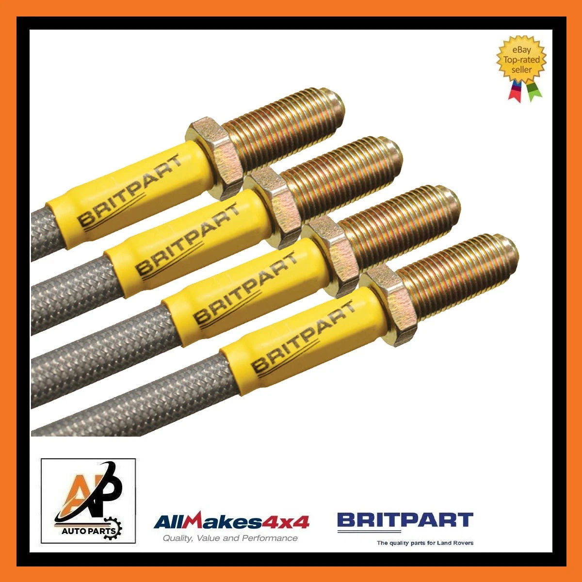 Extended Brake Hose Kit Stainless Steel Braided for Land Rover Discovery 1 (1989–1998)