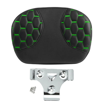 Passenger Sissy Bar Backrest Pad for Harley Touring Street Glide Black+Green