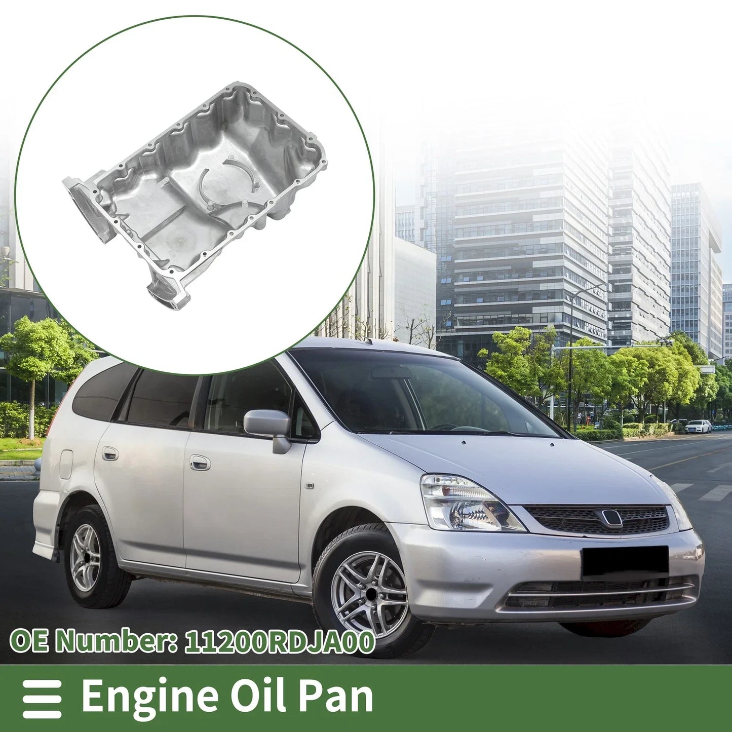 Engine Oil Pan for Honda Odyssey (2007) - Aluminum Silver Tone, 1 x Piece