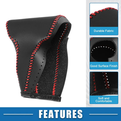 Gear Shift Lever Cover for Honda CR-V 2017-2022 Black Faux Leather Red Line
