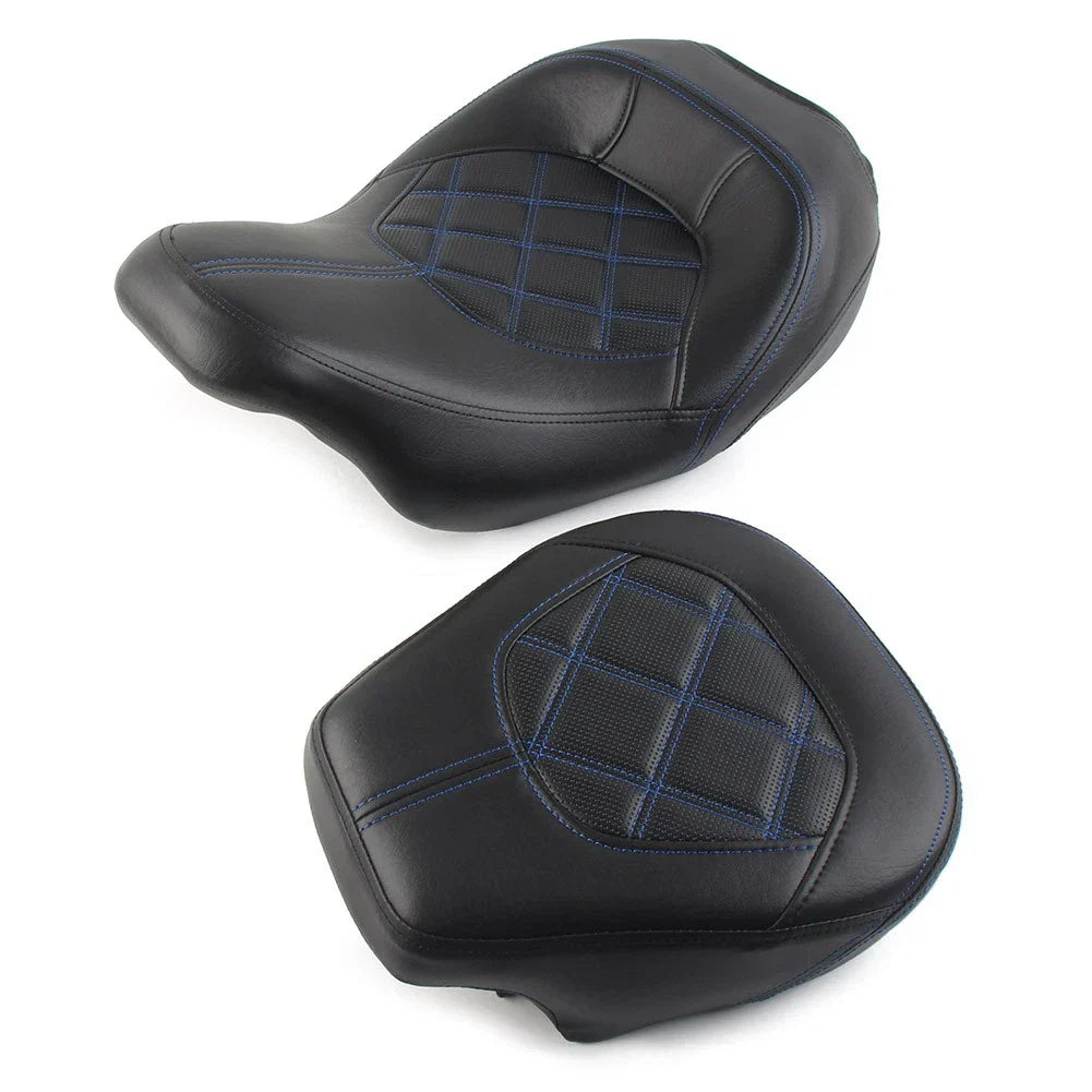 Blue Driver Passenger Seat for Harley Touring CVO Road Street Glide (2009-2023)
