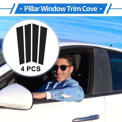 4 Pcs Door Pillar Window Trim for Porsche Panamera (2017-2021) Black