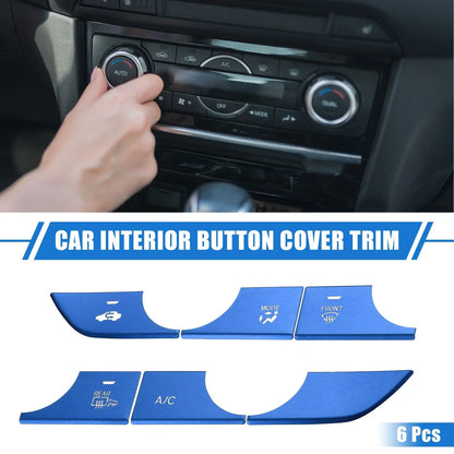6 Pcs AC Panel Switch Button Cover Trim for Honda CR-V (2023) Blue