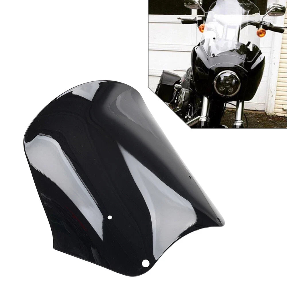 15" Black Windshield for Harley Dyna Low Rider Fat Street Bob (2006-2017)