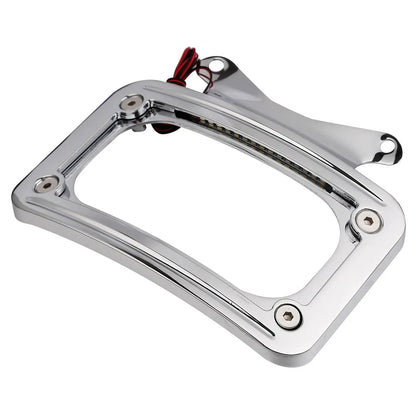 Curved LED License Plate Frame for Harley Road King, Glide