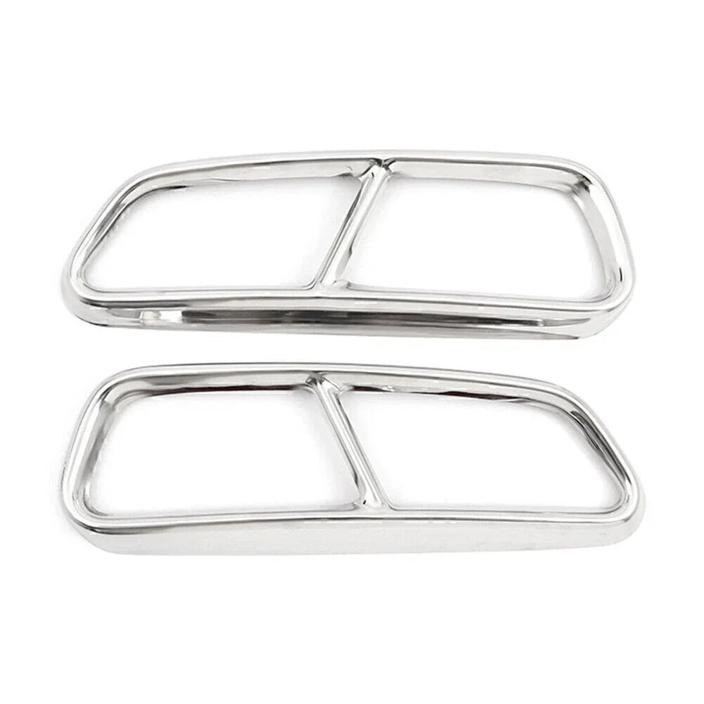 Stainless Steel Exhaust Muffler Tail Pipe Trim Cover for Audi A6 S6 (2015-2018)