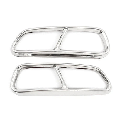 Stainless Steel Exhaust Muffler Tail Pipe Trim Cover for Audi A6 S6 (2015-2018)