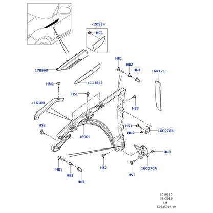 Left Front Door Upper Molding Trim for Land Rover Range Rover Evoque (2012-2019)