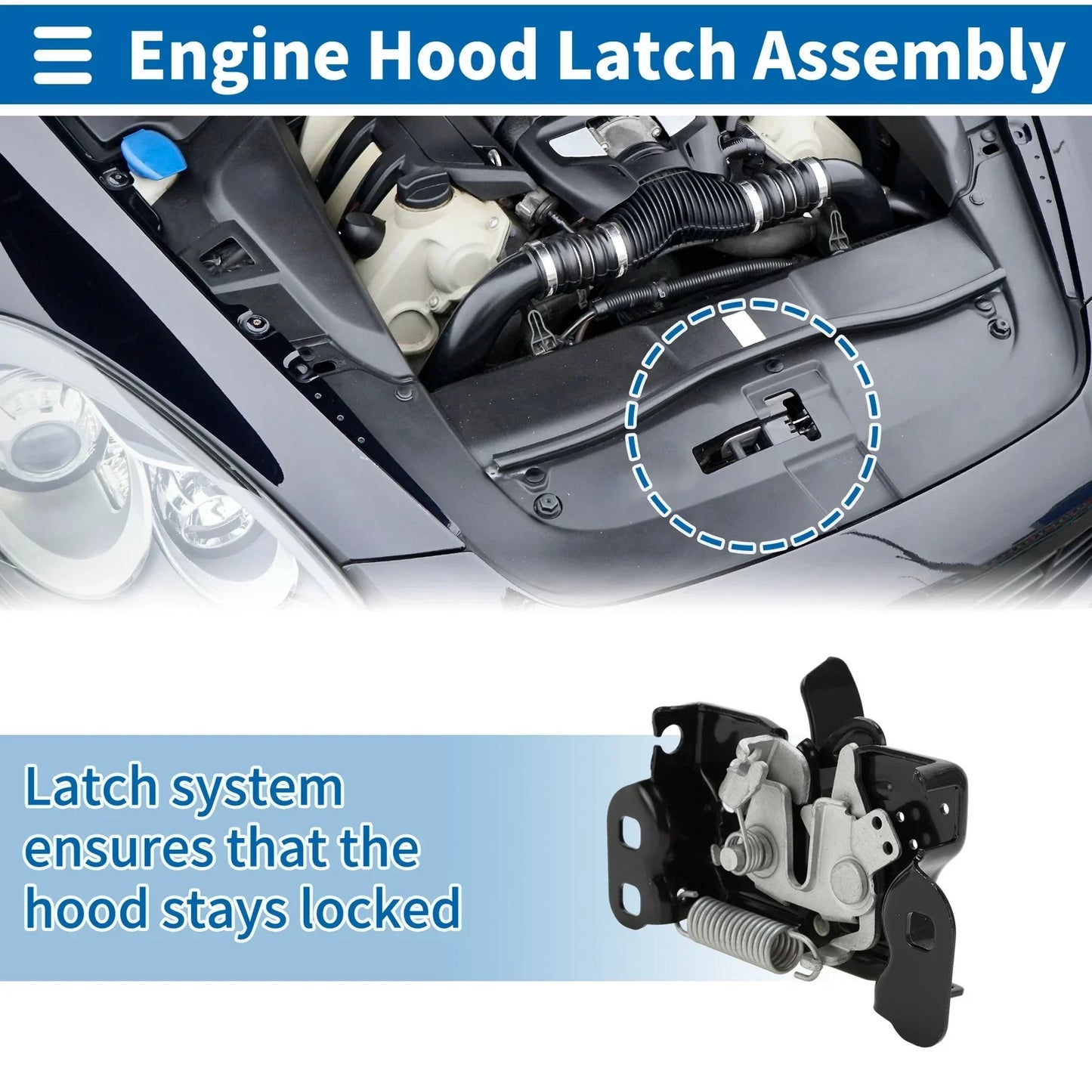 Hood Latch Assembly for Dodge Avenger Sedan (2011-2014) - 1 x Pcs