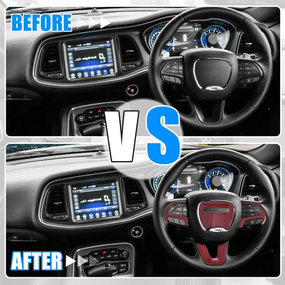 Steering Wheel Trim Set for Dodge Charger Challenger 2015-2020 Red