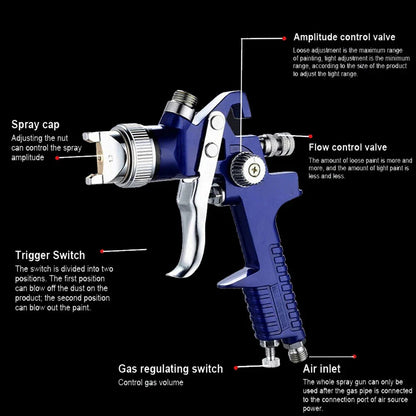 HVLP H827 Spray Gun 600ml Cup 2.0mm Nozzle for Airbrush