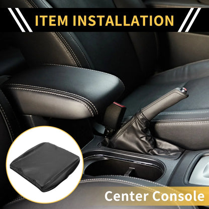 Armrest Cover for Dodge Ram Microfiber Leather Carbon Fiber Black
