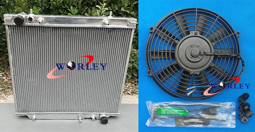 3 Row Aluminum Radiator + Fan for Mitsubishi Delica Space Gear (1994-2005)