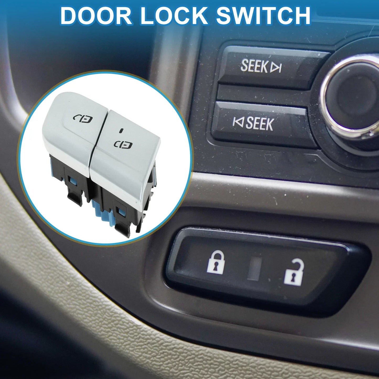 Door Lock Switch for Mercedes-Benz EQS (2022-2023) - Plastic Black