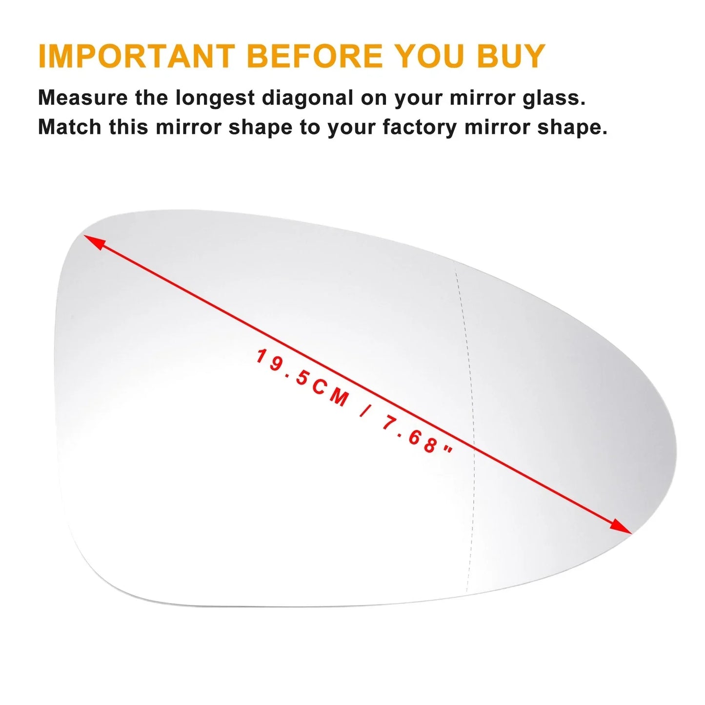 Right Side Heated White Mirror Glass for Porsche Macan (2014-2018)