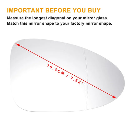 Right Side Heated White Mirror Glass for Porsche Macan (2014-2018)