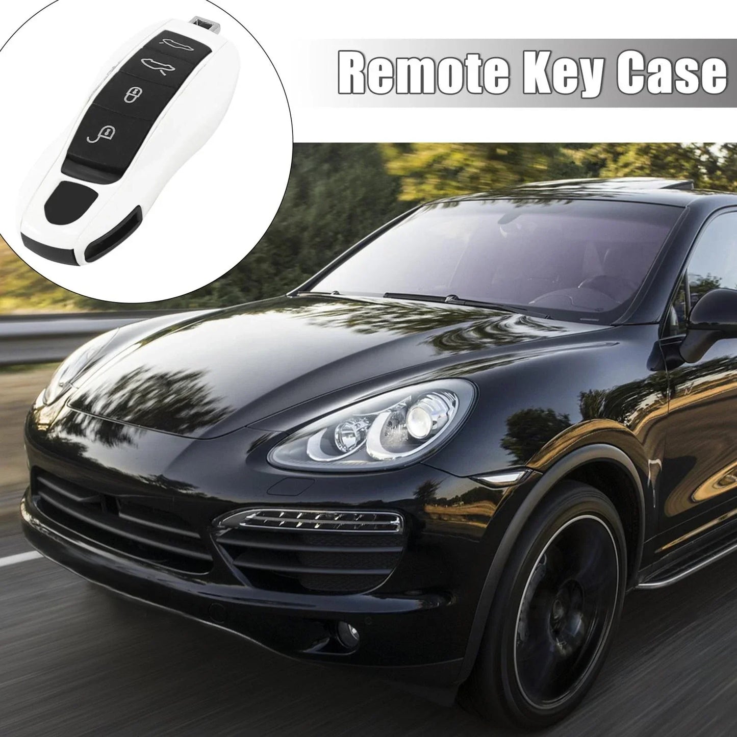 White Car Remote Key Cover Set for Porsche Cayenne Macan (2014-2023)