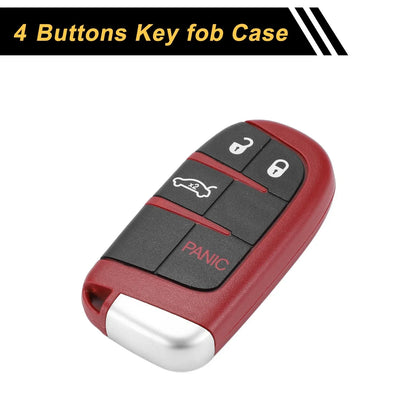 Key Fob Shell Case for Dodge Charger 2006-2023 - 4 Button Black Red