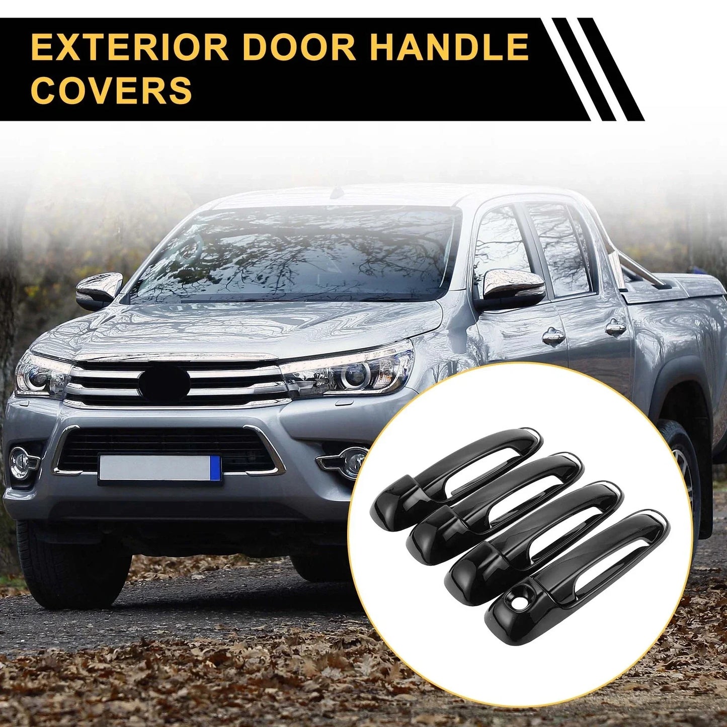 Car Door Handle Protector Set for Dodge Ram 1500 (2002-2008) Glossy Black