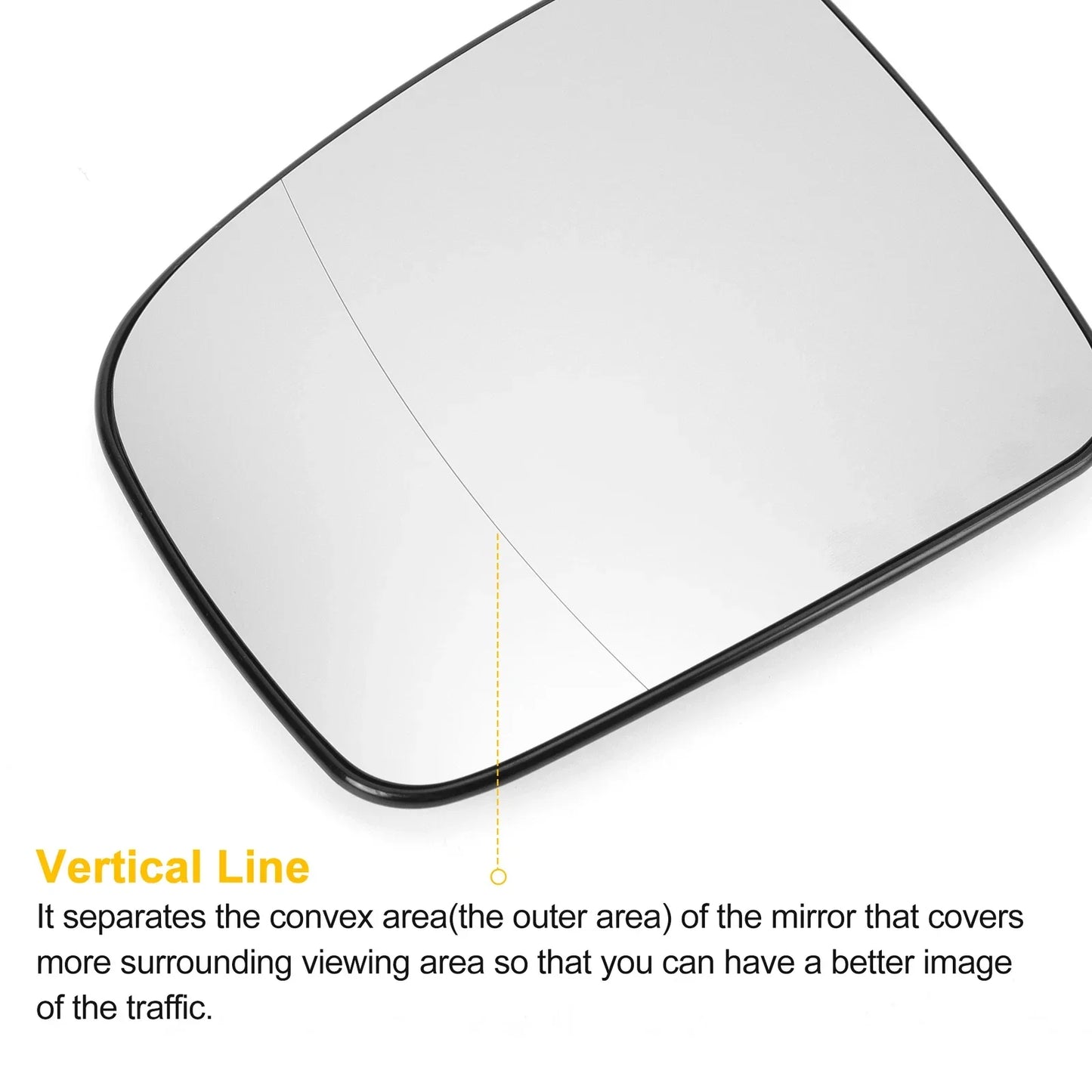 Left Side White Heated Mirror Glass for Mercedes Viano (2010-2020)