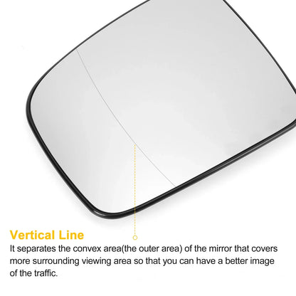 Left Side White Heated Mirror Glass for Mercedes Viano (2010-2020)