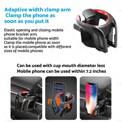 Air Vent Cup Holder for Car - Drink Coffee & Water Bottle Storage (All Years)