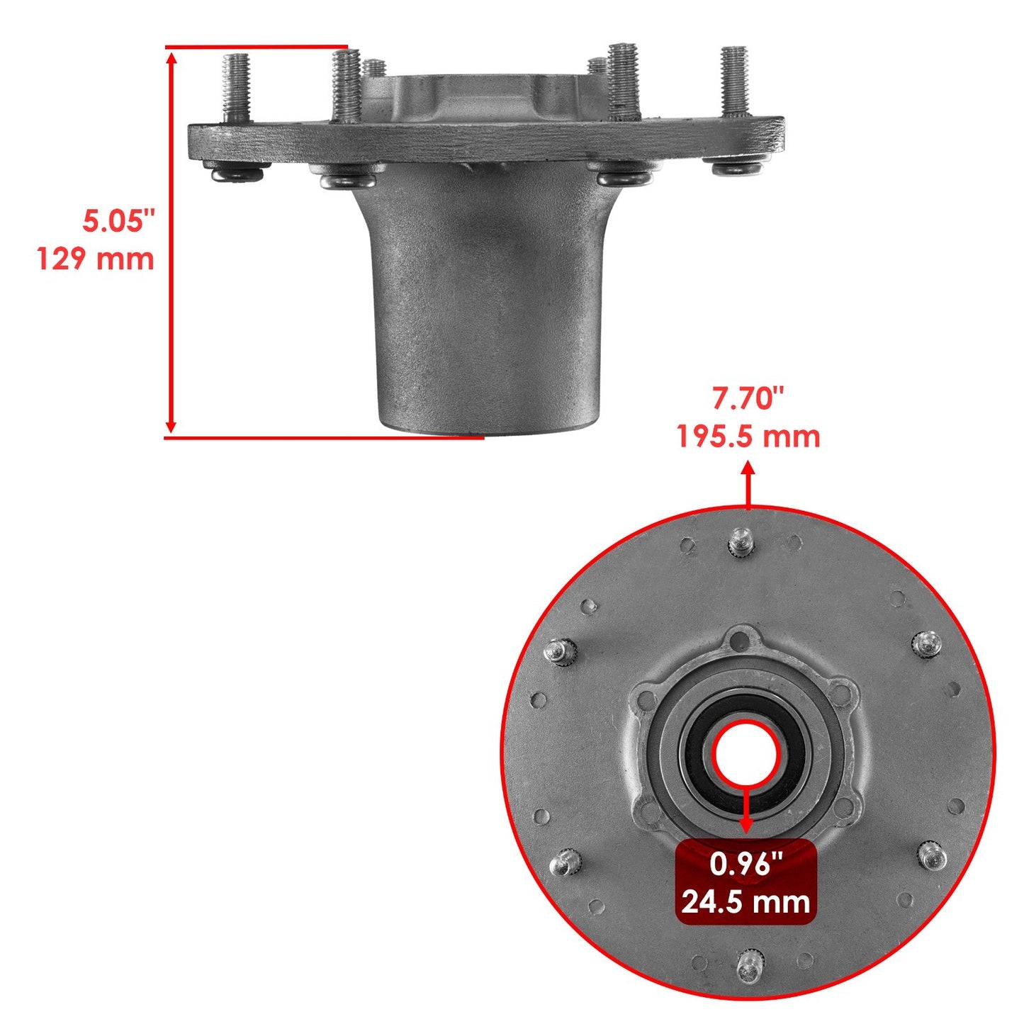 Deck Spindle & Shaft Replacement for Exmark LZS80TDYM724 (2000–2000)