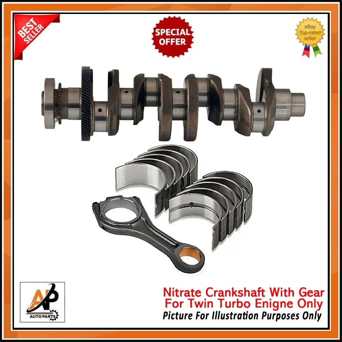 Crankshaft Connecting Rod Bearing Set Replacement for Land Rover Jaguar 2.0D (2016–2020)