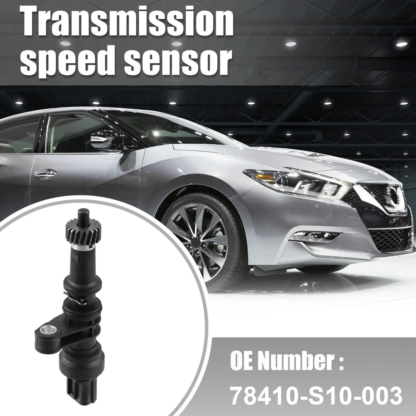 Transmission Speed Sensor for Honda (78410-S10-003) 3 Pins Plastic Metal Black