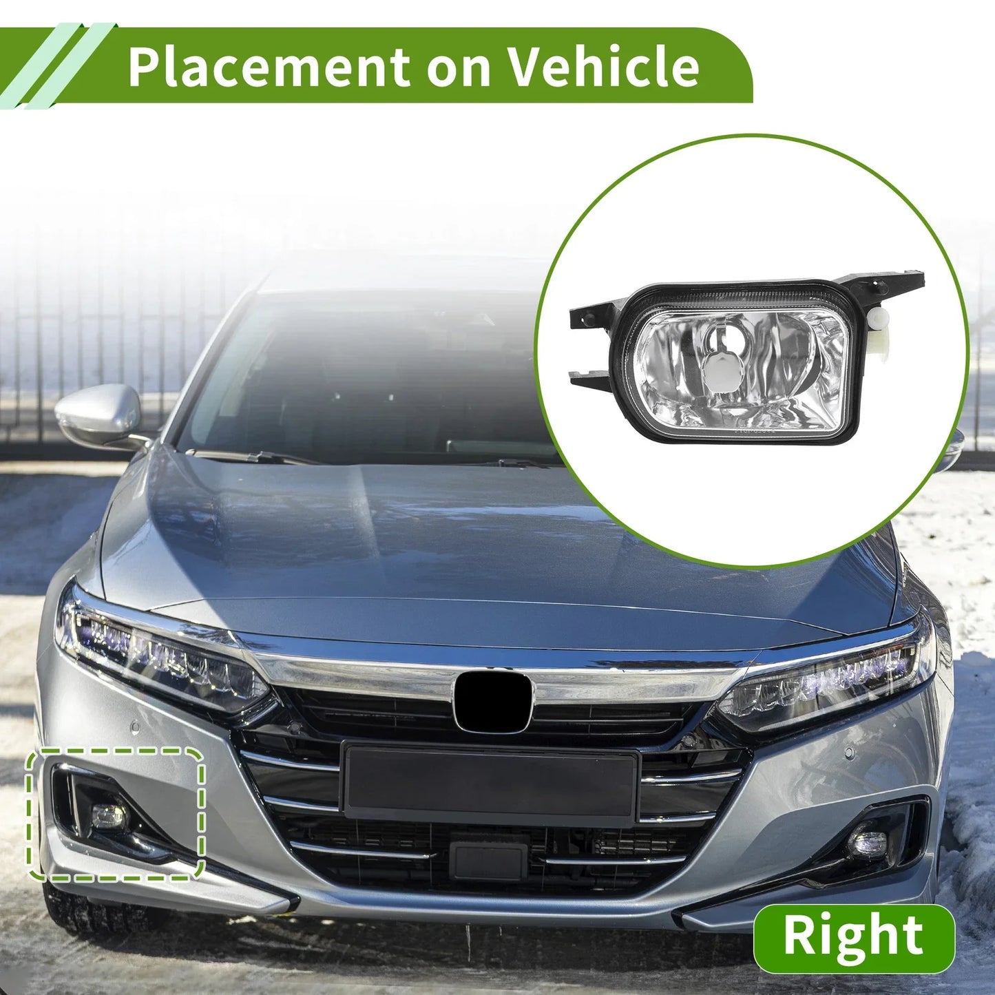 Right Fog Light Grill for Mercedes-Benz W203 (2001-2007)