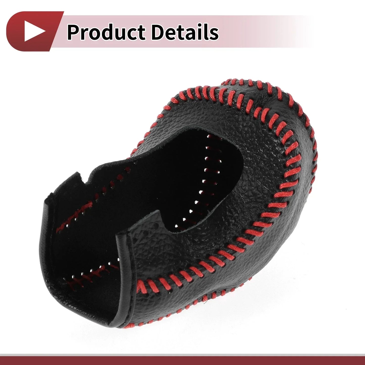 Car Gear Shift Knob Cover for Hyundai Accent (2018-2022) - Pebbled Black Red
