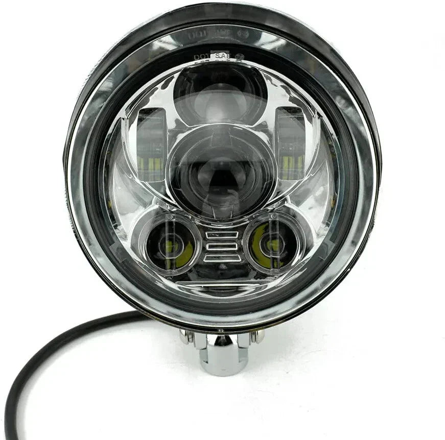 6'' Chrome LED Headlight for Harley Sportster Softail Chopper