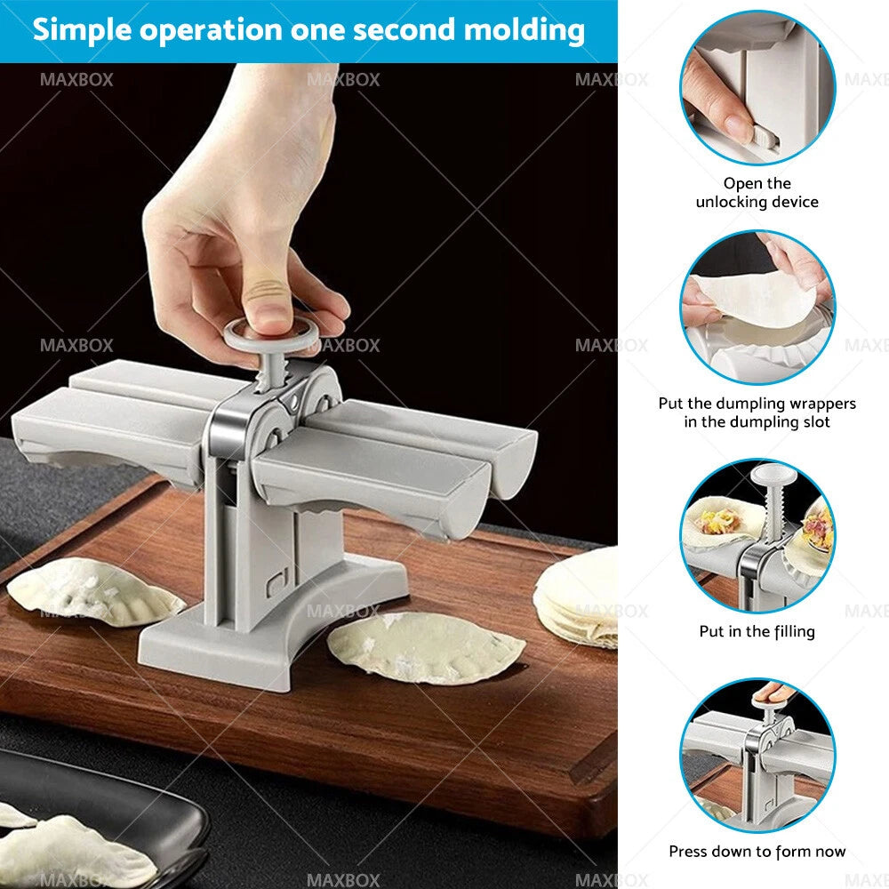 2in1 Dumpling Maker Mould - Double Head Stainless Steel for Kitchen