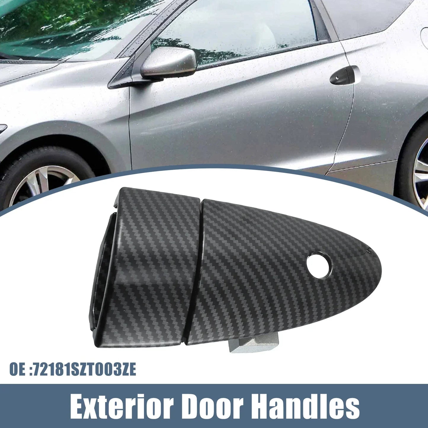 Front Left Exterior Door Handle Carbon Fiber for Honda CR-Z (2011-2016)