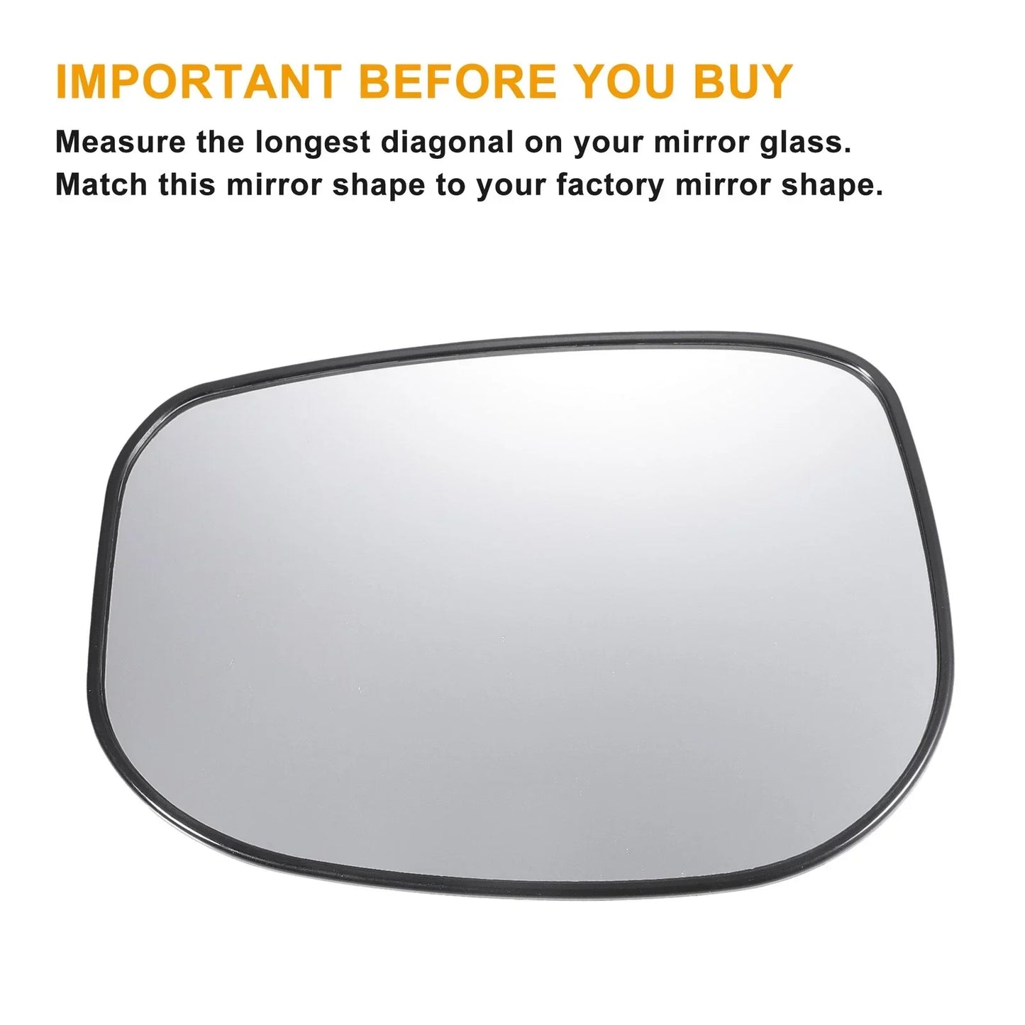 Left Side White Mirror Glass w/ Back Non-heated for Honda Fit Jazz (2009-2013)