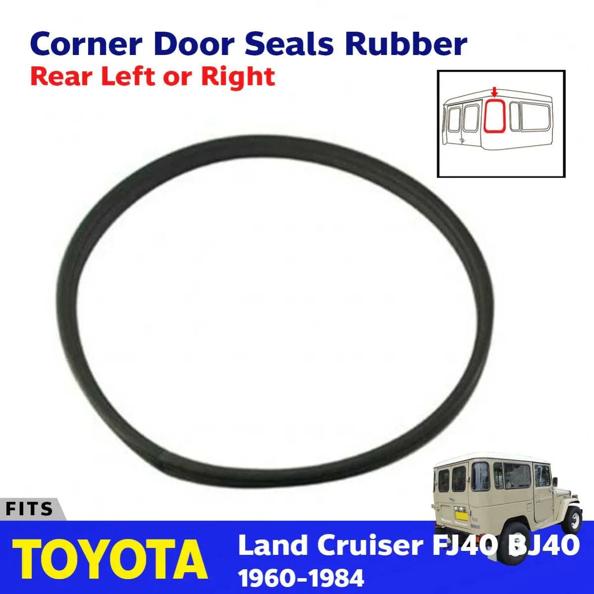 Rubber Seals Strip Rear Side Corner Window Door Fits Land Cruiser FJ40 1969-84