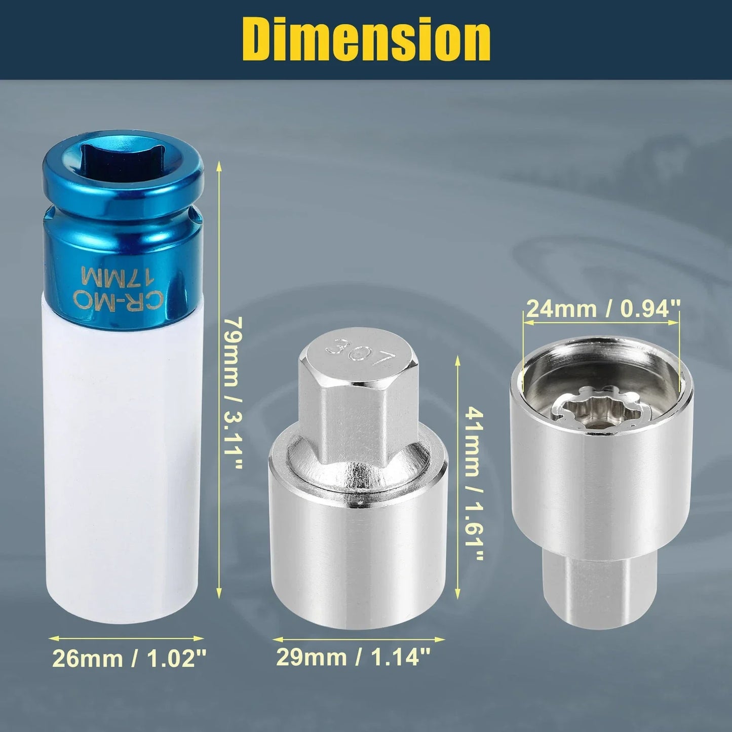 307 Wheel Lock Lug Nut Set with Protector Socket for Mercedes Benz