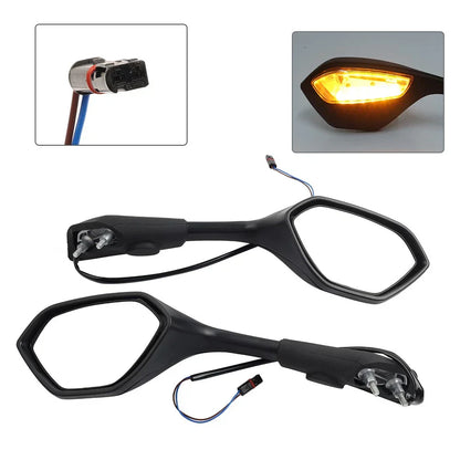 Side Rear View Mirrors w/ Turn Signals for BMW S1000RR (2019-2024)
