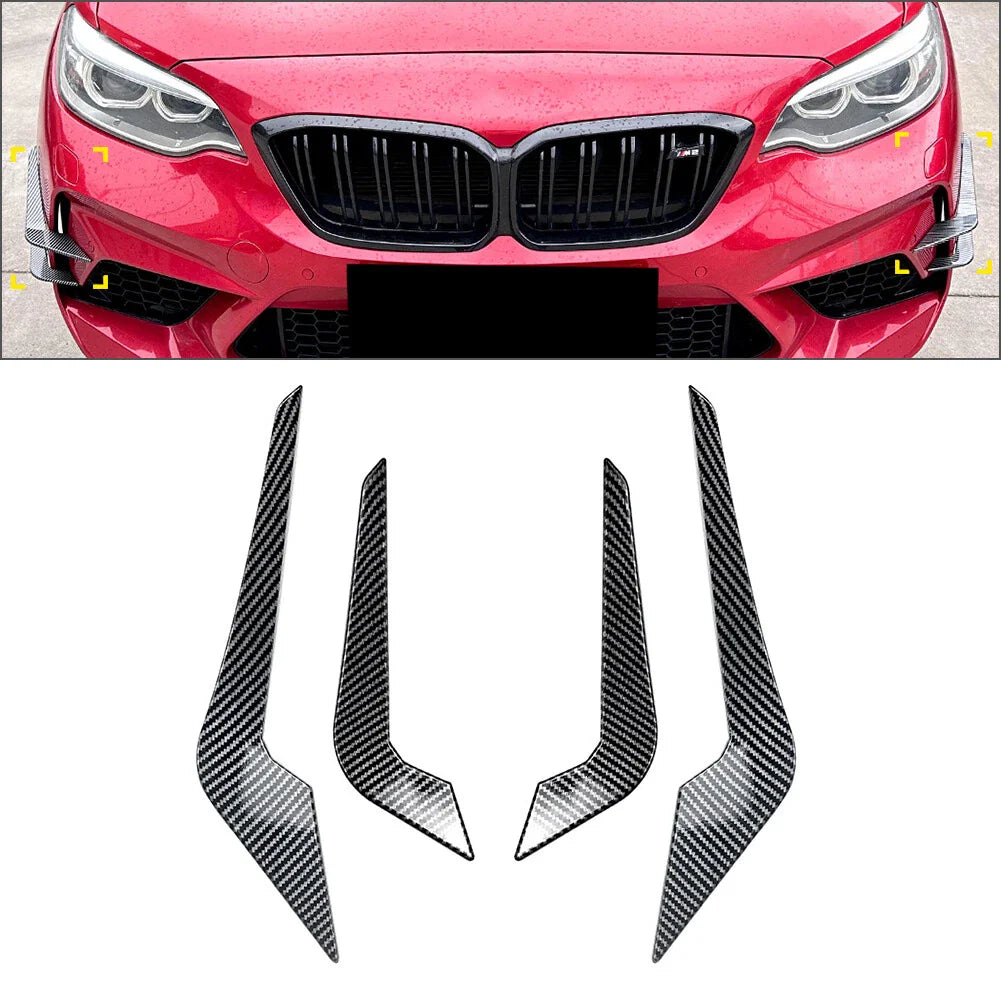 4x Front Bumper Lip Spoiler Side Covers for BMW 2 Series M2 F87 (2016-2021)