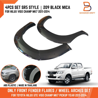 Front 209 Black Fender Flares for Toyota Hilux Ute (2011-2014)