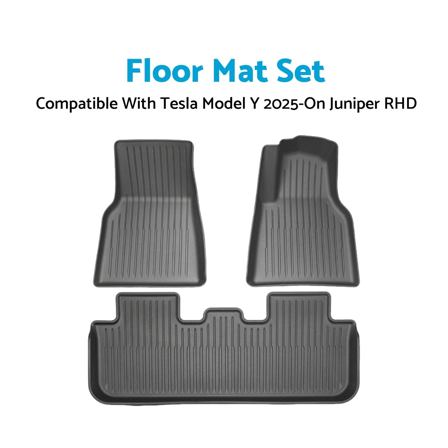 3D TPE Carpet Floor Mats Set for Tesla Model Y (2025-Onward)