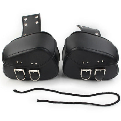 Black PU Leather Saddle Bags Side Luggage for Harley Sportster Dyna
