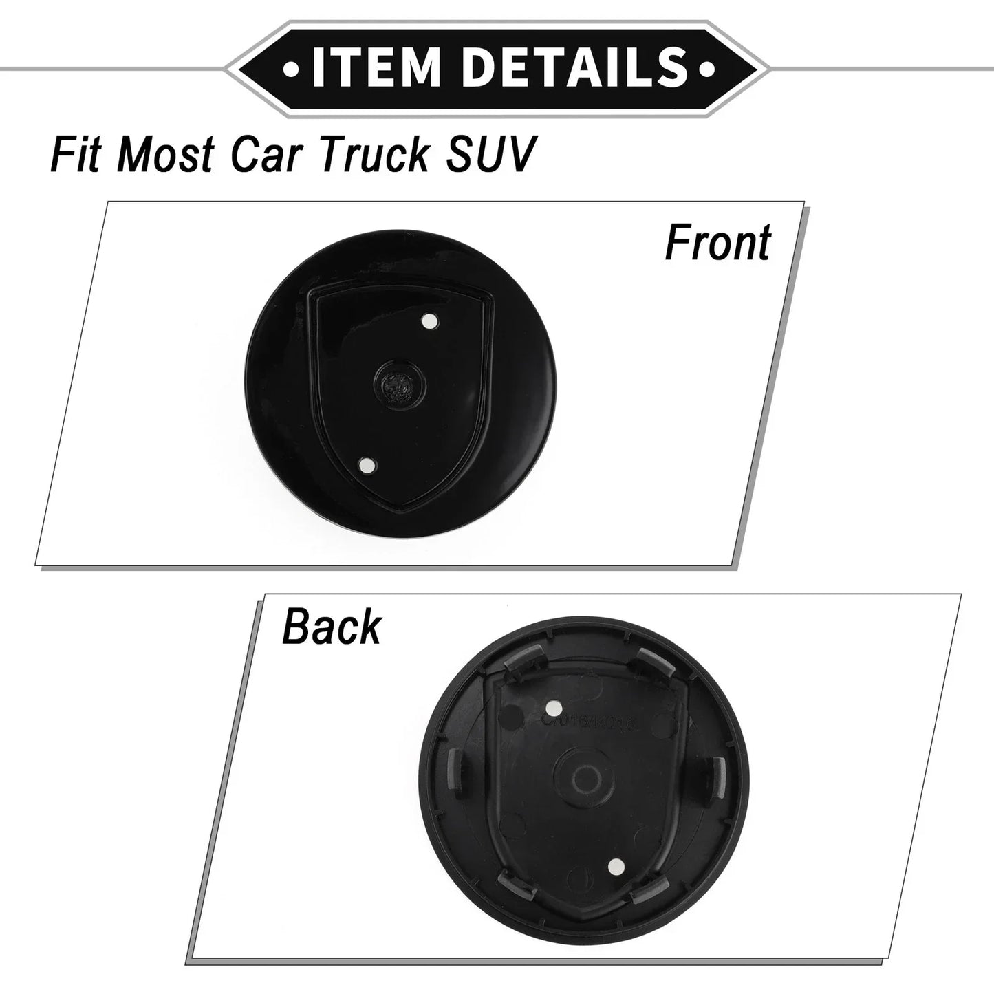 Car Wheel Hub Center Cap 76mm for Porsche 911 (1965-2021) - Gloss Black