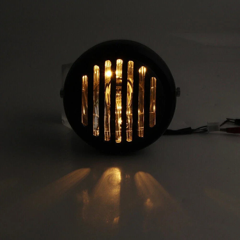 6.5" Round Scalloped Finned Headlight for Harley Sportster